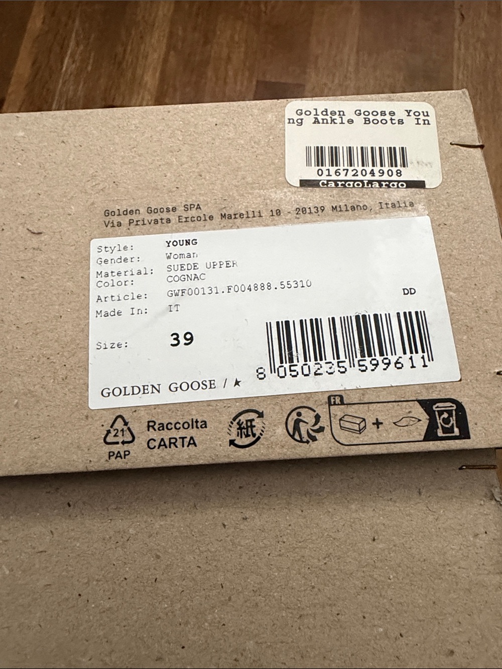 Golden Goose Young Boots Western Cowboy Ankle Booties Cognac Suede w/ Box 39 - Picture 8 of 10